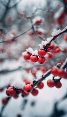 red berries in snow