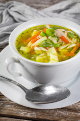 Fresh vegetable soup. Selective focus.