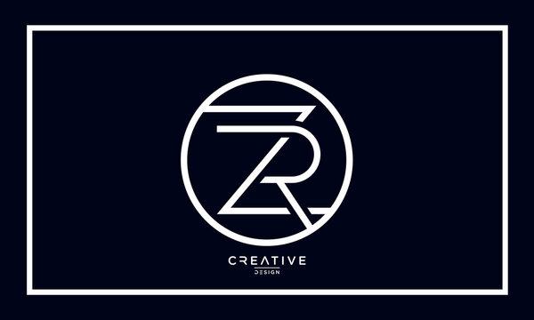 Alphabet letters ZR or RZ logo monogram