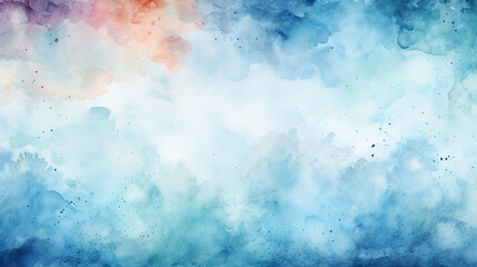 Fototapeta na wymiar Hand painted watercolor sky and clouds, abstract watercolor background, illustration