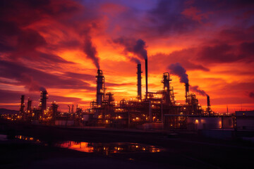 Orange Embrace: Industrial Power at Dusk