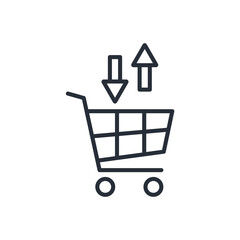 add to cart icon. vector.Editable stroke.linear style sign for use web design,logo.Symbol illustration.