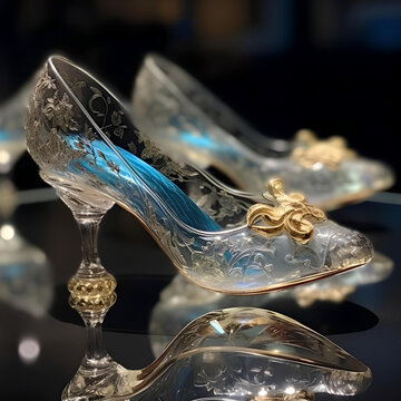 Glass Slippers With A Golden Bow