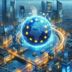 European connection links support communication technology and the global internet network, facilitating