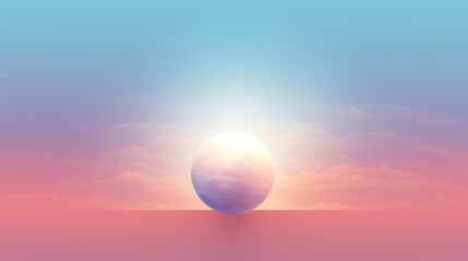  a large egg sitting in the middle of a pink and blue sky with a bright light coming from behind it.
