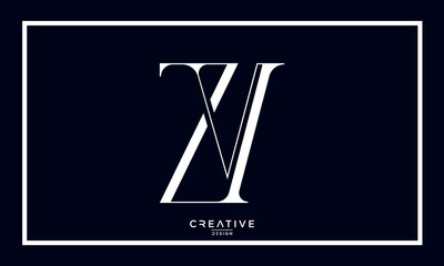 ZV or VZ Alphabet letters logo monogram
