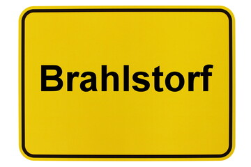 Illustration eines Ortsschildes der Gemeinde Brahlstorf in Mecklenburg-Vorpommern