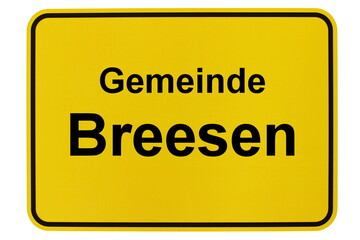 Illustration eines Ortsschildes der Gemeinde Breesen in Mecklenburg-Vorpommern