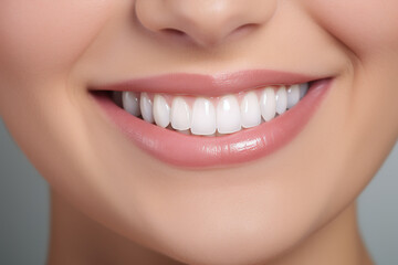 Teeth close up smling wooman. Beautiful lips and white teeth
