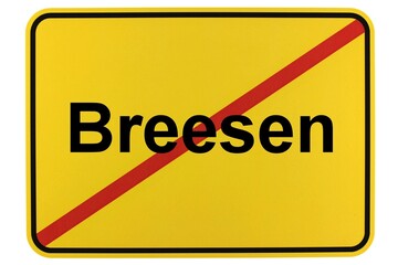 Illustration eines Ortsschildes der Gemeinde Breesen in Mecklenburg-Vorpommern