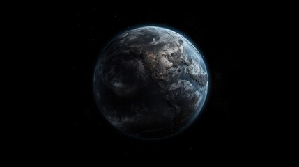  a view of the earth from space showing the moon and the earth's surface, with a black background.