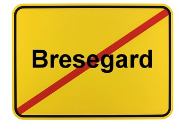 Illustration eines Ortsschildes der Gemeinde Bresegard in Mecklenburg-Vorpommern