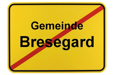 Illustration eines Ortsschildes der Gemeinde Bresegard in Mecklenburg-Vorpommern