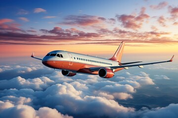 Obraz premium Airplane flying up in the sky illustration