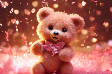 Fototapeta premium Whimsical Teddy Love Fiesta