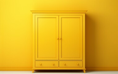 Armoire Display on Yellow Wall