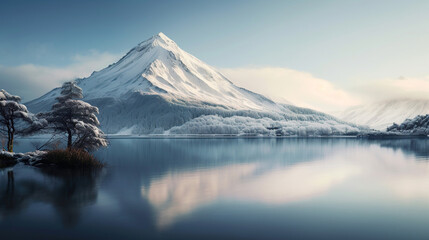 Snowy Mountain. Generative Ai