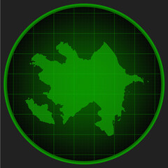 Vector map Azerbaijan on the radar screen