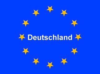 Illustration einer Europaflagge mit der Aufschrift 