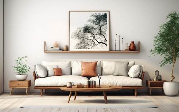 Space-Saving Elegance: The Wall-Mounted Central Hub Sofa