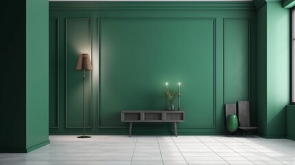 Classic colored wall with interior details background with copy space, mock up room