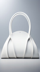 The simplistic white futuristic bag against a clean background highlights its clean and modern design.