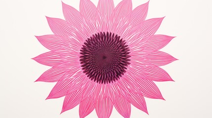  a pink flower with a black center on a white background with a black center on the center of the flower.