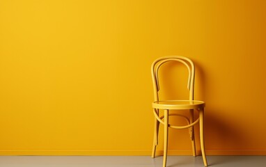 Wall-Hung Dining Seat Against a Yellow Backdrop