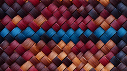 Seamless colorful basket weave pattern with mixed materials