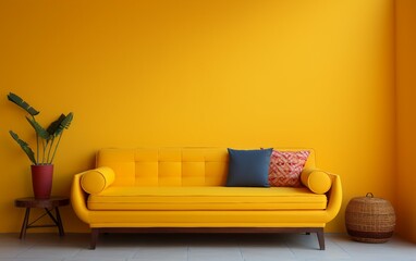 Daybed Affixed to Yellow Wall