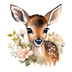 deer with delicate flowers adorning
