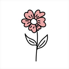 Vector doodle illustration of a flower