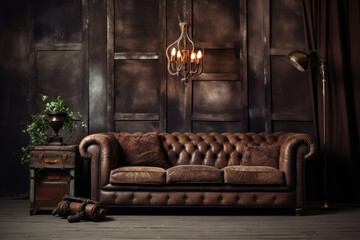 antique furniture in a room - obrazy, fototapety, plakaty