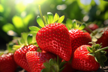 Close up of fresh strawberries
