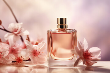 Elegant perfume with flowers