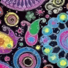 Oil painting and various flowers, roses, peonies, and Pesley are beautiful