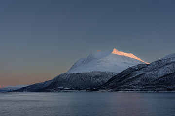 Bentjordtinden at Straumsfjorden in Troms, Norway