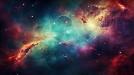 Fototapeta na wymiar Beautiful Nebula in the night sky wallpaper background. Colorful cosmic space nebula