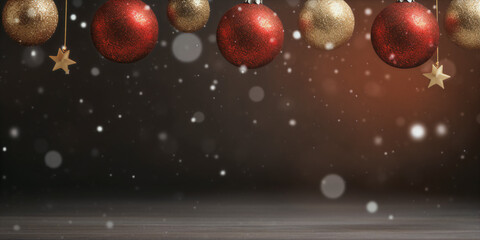 christmas background with balls and snowflakes celebration invitation gift card wallpaper