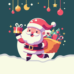 Vector illustration of santa claus for christmas merry christmas
