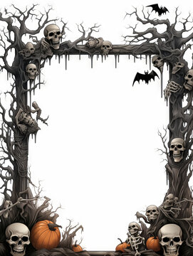 Halloween background with white copy space