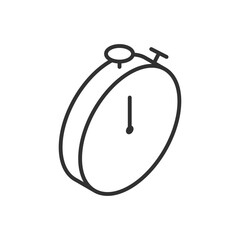 Stopwatch isometric style, linear icon. Line with editable stroke