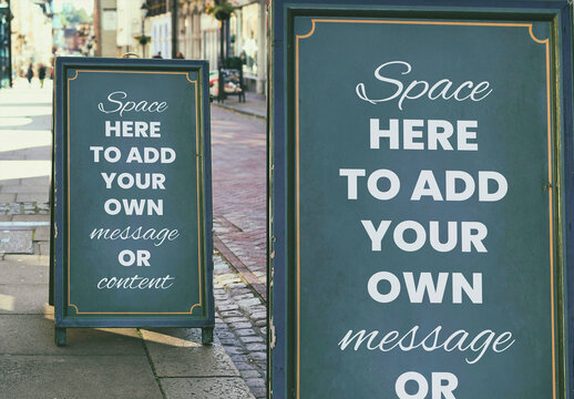 Floor Stand Sign Editable text Mockup