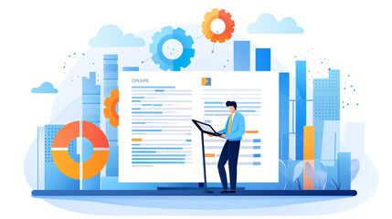 concept of auditing and evaluating quality and efficiency of personnel ,business document evaluation process ,inspection of business finance tax documents ,Data analysis reports growth results