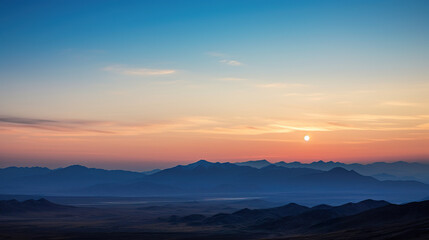 Obraz premium Sunset in the Mountains. Generative Ai