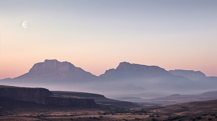 Sunset in the Mountains. Generative Ai