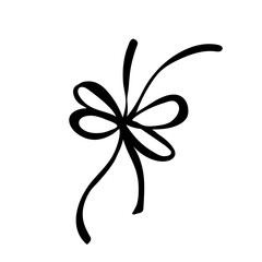 Sketch, doodles of a festive bow. Vector graphics.