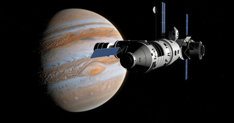 Space station in Jupiter's orbit.