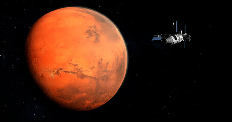 Space station in Mars's orbit.
