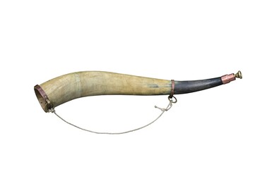 A wind musical instrument made of horn.